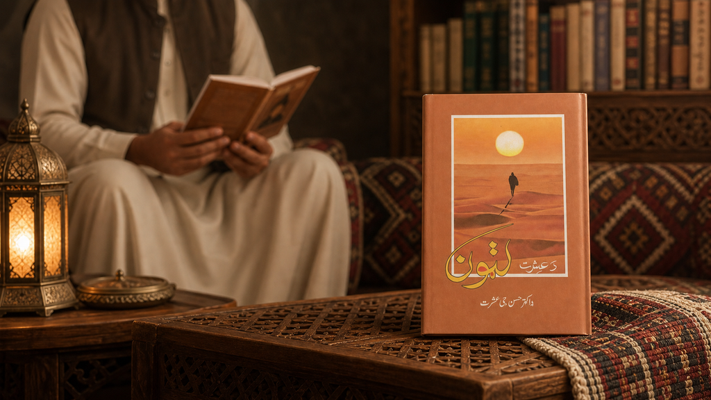 Pashto Literature, Poetry & Cultural Identity in Kurram | Dr. Hassan Gul Eshrat | Chinar Kay Pattay Podcast #023 Book cover of Da Eshrat Latoon by Dr. Hassan Gul Eshrat.